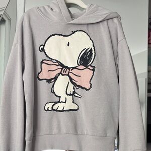 Snoopy Graphic Hoodie with Pink Bow girls size 8-10